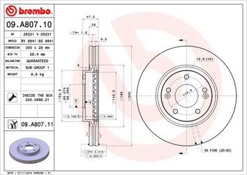 Brembo Prime Line 09.A807.10 <span>тормозной диск вентилируемый</span>
