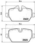 Задние тормозные колодки Japanparts  PP-0100AF