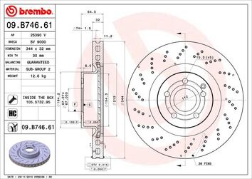Brembo Prime Line 09.B746.61 <span>тормозной диск вентилируемый</span>
