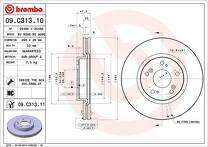 Тормозной диск Brembo Prime Line 09.C313.11 для Honda Civic 9 пок. / универсал / рестайлинг