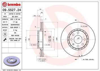 Brembo Prime Line 09.5527.24 <span>тормозной диск вентилируемый</span>