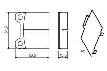Задние тормозные колодки Bosch 0 986 466 302 для Volvo C70 1 пок. / 873 / кабриолет