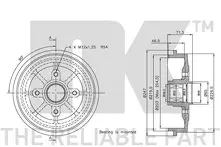 Задний тормозной барабан NK 251910