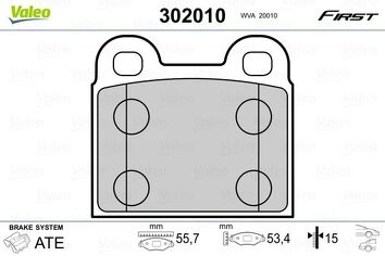 Valeo First 302010 <span>тормозные колодки задние/передние</span>