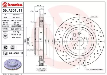 Brembo Prime Line 09.A301.11 <span>тормозной диск вентилируемый</span>
