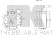 Задний тормозной барабан NK 253302