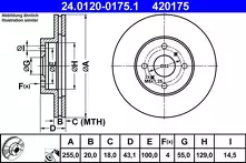 Тормозной диск ATE  24.0120-0175.1