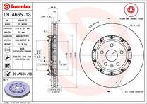 Тормозной диск Brembo Prime Line 09.A665.13 для Cadillac CTS 2 пок. / седан