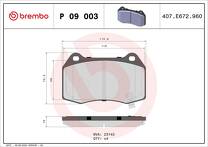 Задние тормозные колодки Brembo P 09 003 для Cadillac CTS 1 пок. / седан