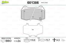 Передние/задние тормозные колодки Valeo 601386 для Cadillac CTS 1 пок. / седан