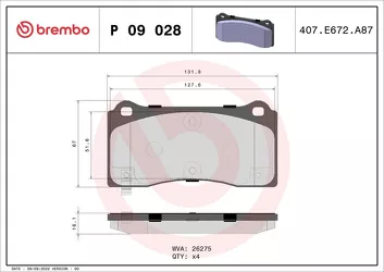 Brembo Prime Line P 09 028 <span>тормозные колодки передние</span>