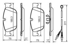 Передние тормозные колодки Bosch 0 986 494 526 для Citroen C6 1 пок.