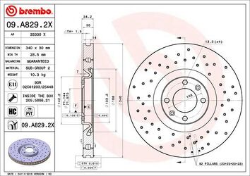Brembo Xtra Line 09.A829.2X <span>тормозной диск вентилируемый</span>