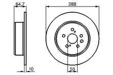 Тормозной диск Bosch 0 986 479 243 для Toyota Avensis 1 пок. / T22