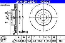 Тормозной диск ATE 24.0120-0203.1 для Nissan Almera N15 / седан