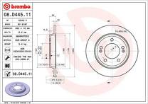 Тормозной диск Brembo Prime Line 08.D445.11 для Hyundai Elantra 7 пок. / рестайлинг