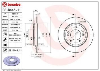 Brembo Prime Line 08.D445.11 <span>тормозной диск полный</span>