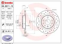 Тормозной диск Brembo Xtra Line 08.9511.1X для Opel Vectra C / универсал / рестайлинг