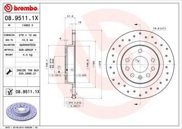 Brembo Xtra Line 08.9511.1X <span>тормозной диск </span>