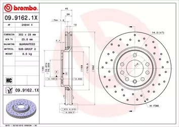 Brembo Xtra Line 09.9162.1X <span>тормозной диск вентилируемый</span>