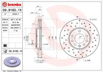 Тормозной диск Brembo Xtra Line 09.9165.1X для Opel Vectra C / универсал / рестайлинг