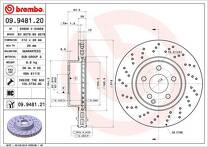 Тормозной диск Brembo Prime Line 09.9481.21 для Mercedes-Benz SL-Class R230