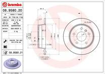 Тормозной диск Brembo Prime Line 08.9580.20 для Mercedes-Benz A-Class W168