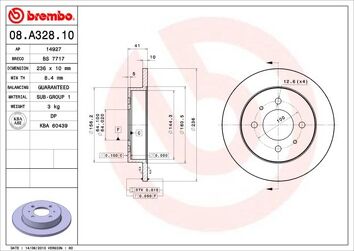 Brembo Prime Line 08.A328.10 <span>тормозной диск полный</span>