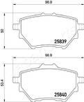 Задние тормозные колодки Japanparts  PP-0614AF