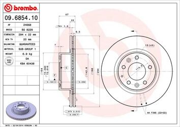 Brembo Prime Line 09.6854.10 <span>тормозной диск вентилируемый</span>