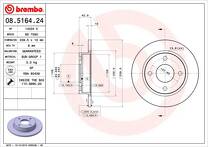 Тормозной диск Brembo Prime Line 08.5164.24 для Ford Escort 6 пок. / седан