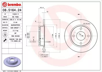 Brembo Prime Line 08.5164.24 <span>тормозной диск полный</span>
