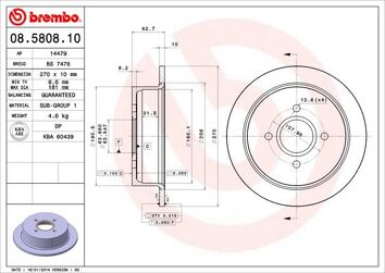 Brembo Prime Line 08.5808.10 <span>тормозной диск полный</span>