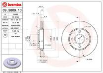 Тормозной диск Brembo 09.5809.10 для Ford Escort 6 пок. / универсал