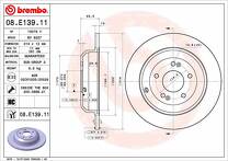Тормозной диск Brembo Prime Line 08.E139.11 для Kia Stinger 1 пок. / рестайлинг