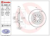 Тормозной диск Brembo Prime Line 08.N283.81 для Jeep Cherokee 4 пок.