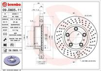 Тормозной диск Brembo Prime Line 09.D805.11 для Porsche Boxster 981 кабриолет