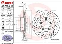 Тормозной диск Brembo Prime Line 09.D930.11 для Porsche Boxster 982 / кабриолет