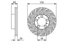 Тормозной диск Bosch 0 986 479 D24 для Porsche Boxster 982 / кабриолет