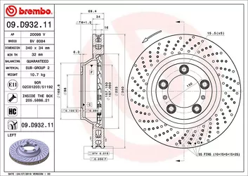 Brembo Prime Line 09.D932.11 <span>тормозной диск вентилируемый</span>