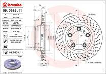 Тормозной диск Brembo Prime Line 09.D935.11 для Porsche 911 991 тарга / рестайлинг
