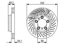 Тормозной диск Bosch 0 986 479 580 для Porsche 911 997 купе