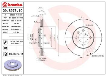 Brembo Prime Line 09.B975.10 <span>тормозной диск вентилируемый</span>
