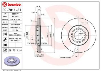 Brembo Prime Line 09.7011.31 <span>тормозной диск вентилируемый</span>