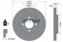 Тормозной диск Textar 92287003 для Skoda Citigo 1 пок. / рестайлинг
