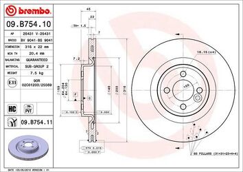 Brembo Prime Line 09.B754.11 <span>тормозной диск вентилируемый</span>