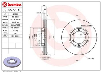 Brembo Prime Line 09.5577.10 <span>тормозной диск вентилируемый</span>