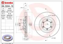 Тормозной диск Brembo Prime Line 09.C244.10 для Isuzu D-Max 2 пок. / рестайлинг