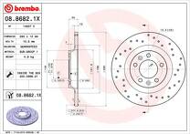 Тормозной диск Brembo Xtra Line 08.8682.1X для Peugeot RCZ 1 пок.