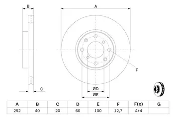 Bosch 0 986 479 308 <span>тормозной диск вентилируемый</span>